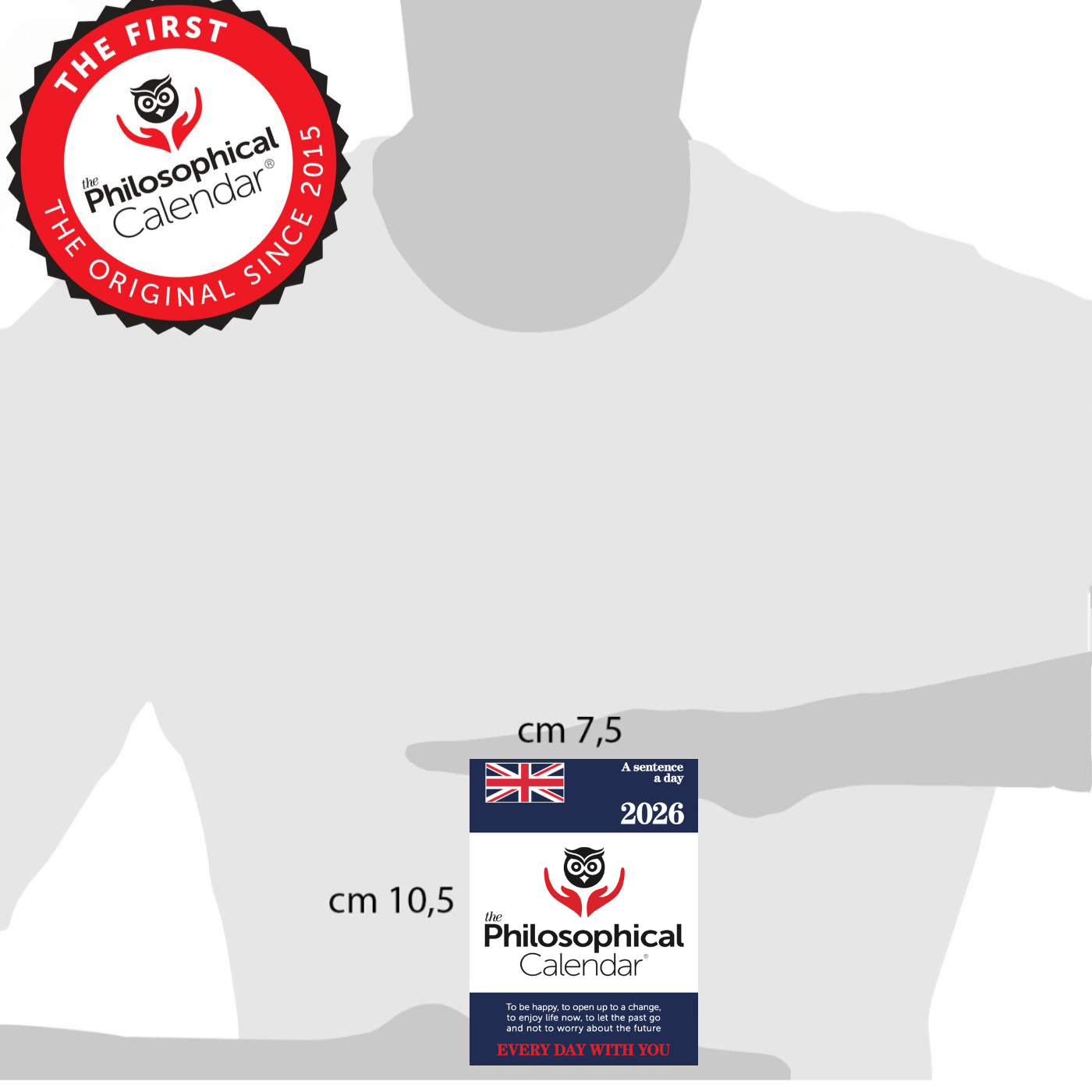 CALENDARIO IN INGLESE 2026 - A7 MIDI 7,4 x 10,5 CM - SUPPORTO CARTONE E SCATOLA REGALO