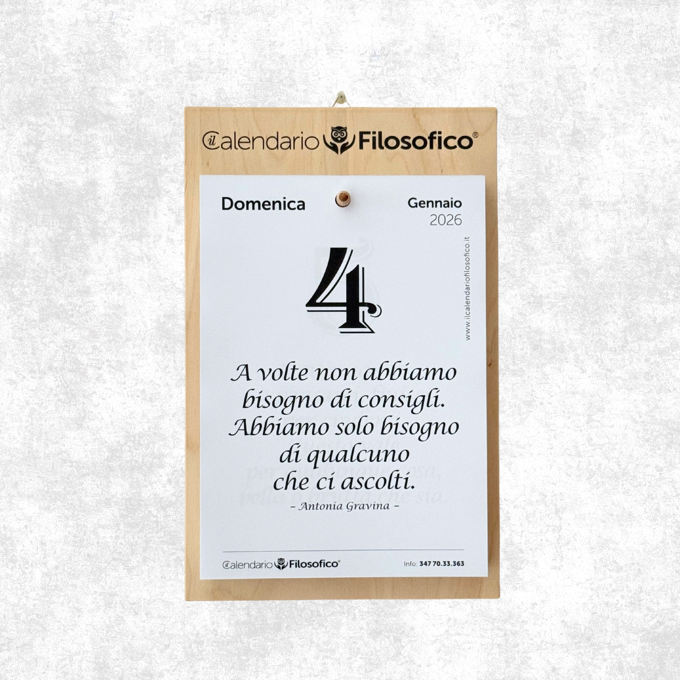 CALENDARIO FILOSOFICO 2026 -  A4 GRANDE 21x30 CM - CON SUPPORTO DA APPENDERE