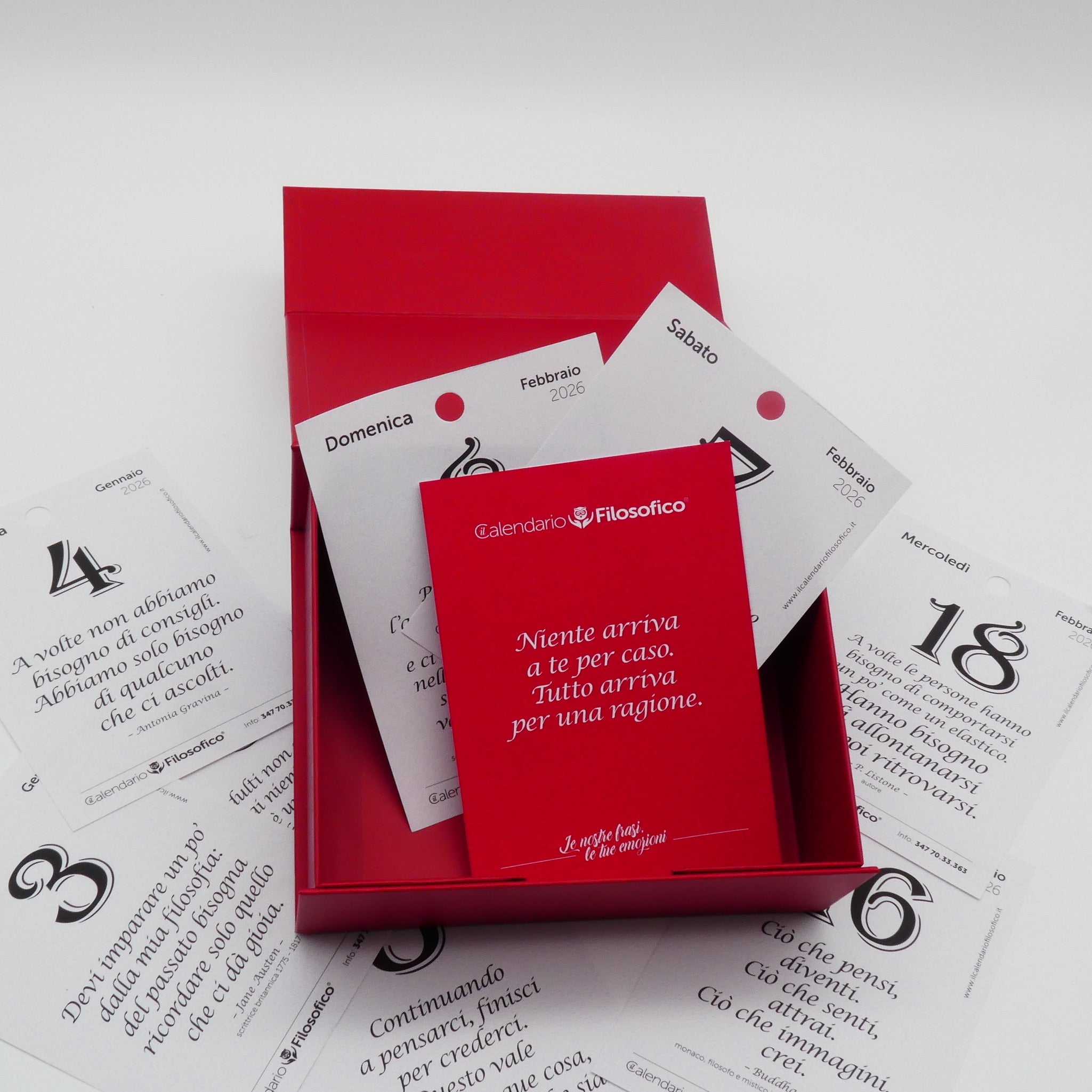 COFANETTO PER LE FRASI DEL CALENDARIO CON INSERTO A6 CALENDARIO FILOSOFICO 2026
