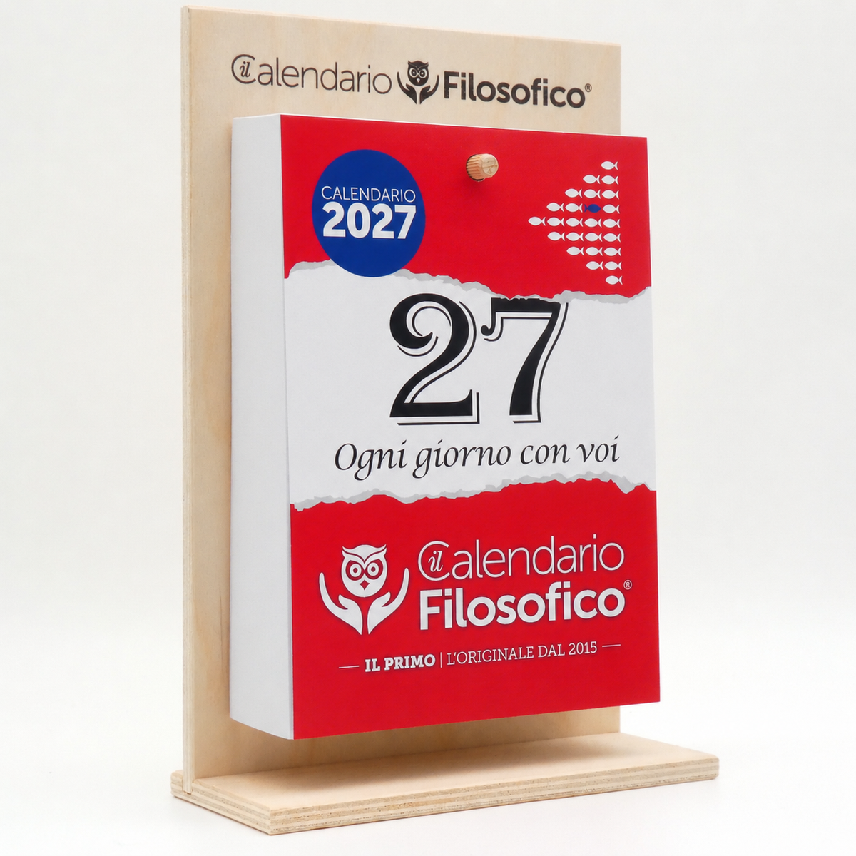 CALENDARIO FILOSOFICO 2027 - A4 GRANDE 21x30 CM - CON SUPPORTO IN LEGNO