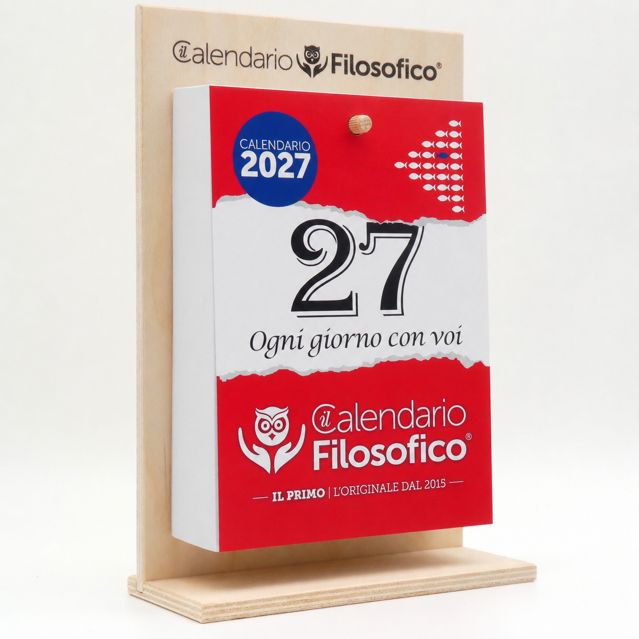 CALENDARIO FILOSOFICO 2027 - A4 GRANDE 21x30 CM - CON SUPPORTO IN LEGNO