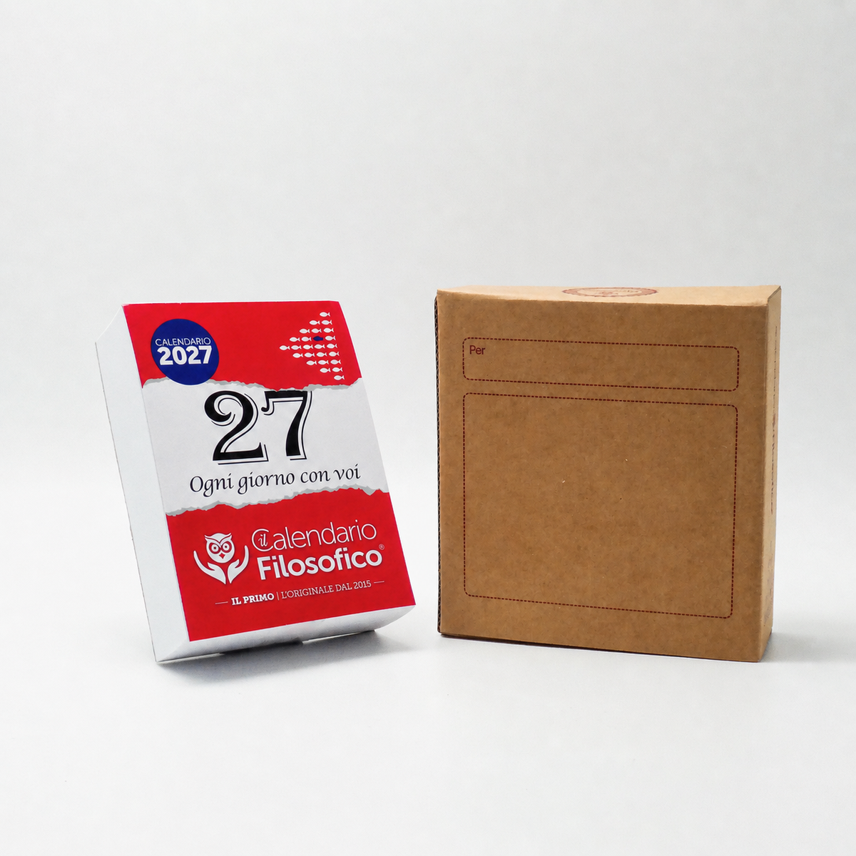 CALENDARIO FILOSOFICO 2027 - A6 PICCOLO 10 x 14 CM - CON SUPPORTO IN CARTONE  E SCATOLA REGALO