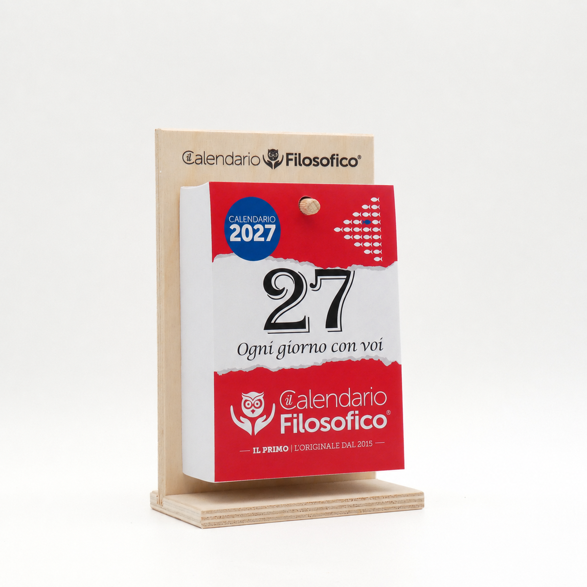 CALENDARIO FILOSOFICO 2027 - A6 PICCOLO 10 x 14 CM - CON SUPPORTO IN LEGNO