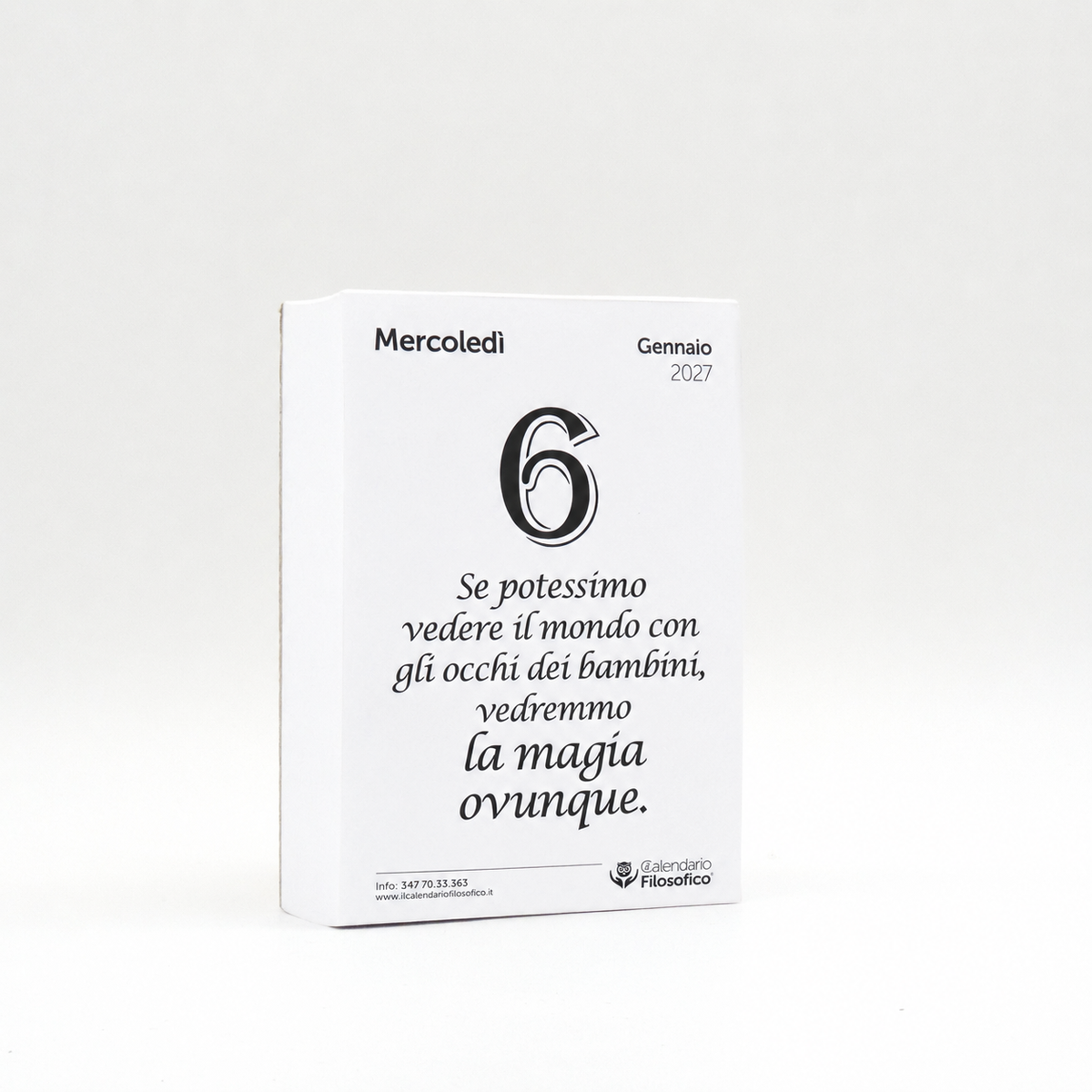 CALENDARIO FILOSOFICO 2027 - A6 PICCOLO 10 x 14 CM - INSERTO SENZA FORO