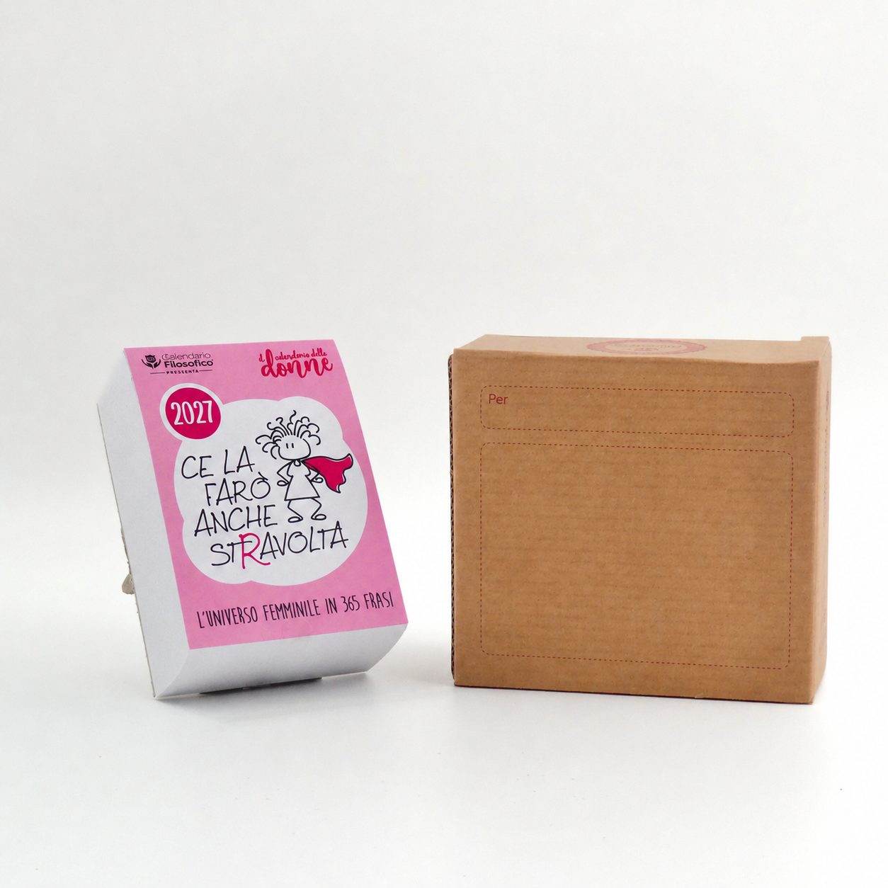 CALENDARIO DELLE DONNE 2027 - A7 MIDI 7,4 x 10,5  CM - SUPPORTO IN CARTONE E SCATOLA REGALO