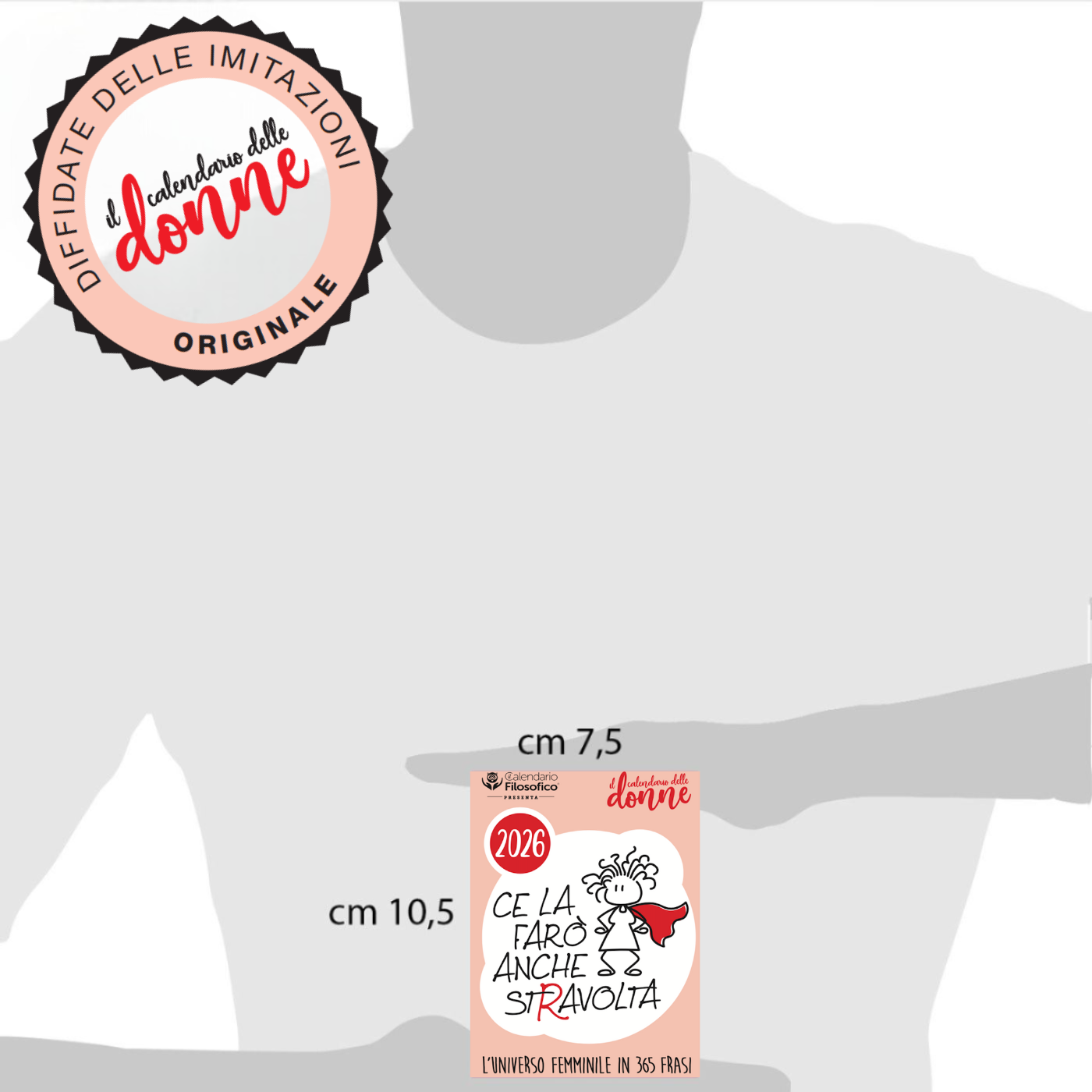 CALENDARIO DELLE DONNE 2026 - A7 MIDI 7,4 x 10,5  CM - SUPPORTO IN CARTONE E SCATOLA REGALO