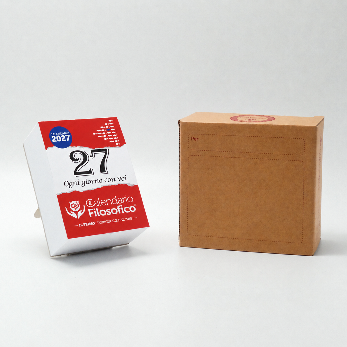 CALENDARIO FILOSOFICO 2027 - A7 MIDI 7,4 x 10,5 CM - CON SUPPORTO IN CARTONE E SCATOLA REGALO