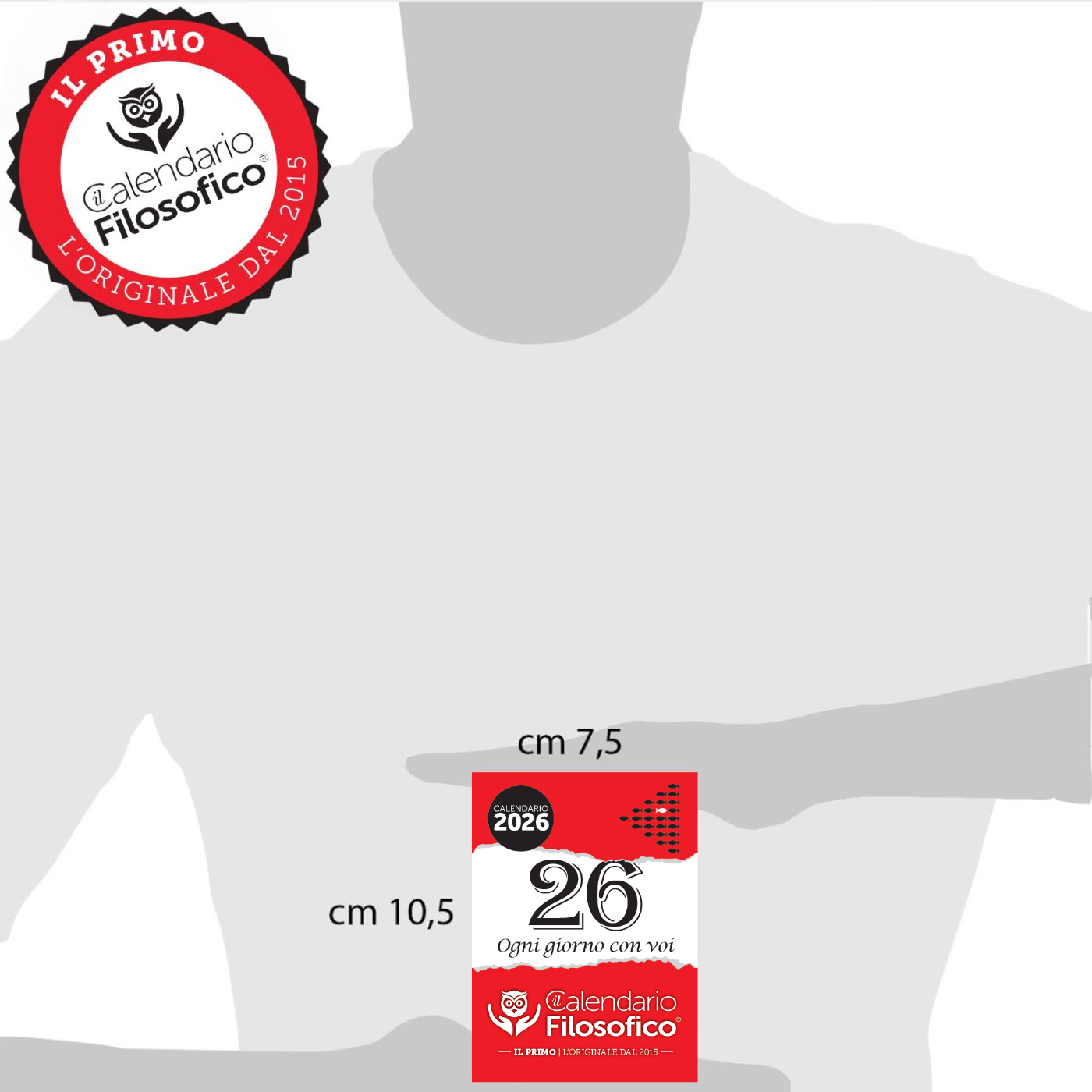 CALENDARIO FILOSOFICO 2026 - A7 MIDI 7,4 x 10,5 CM - CON SUPPORTO IN CARTONE E SCATOLA REGALO