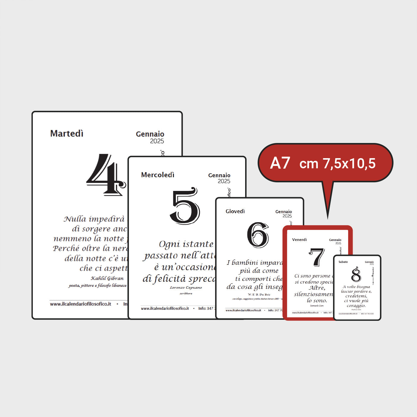 CALENDARIO FILOSOFICO 2027 - A7 MIDI 7,4 x 10,5  CM - CON CALAMITA