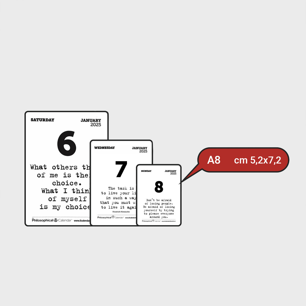CALENDARIO IN INGLESE 2027 - A8 MIGNON 5,2 x 7,2 CM