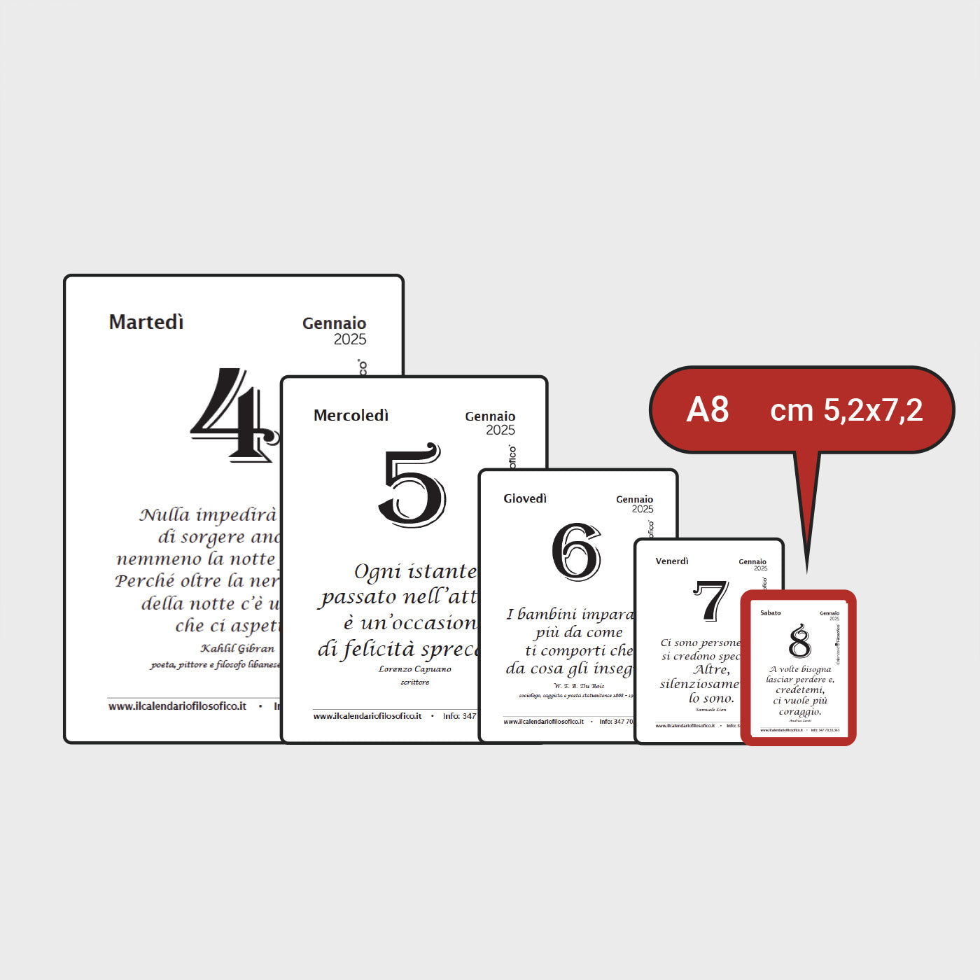 CALENDARIO FILOSOFICO 2026 - A8 MIGNON 5,2 x 7,2