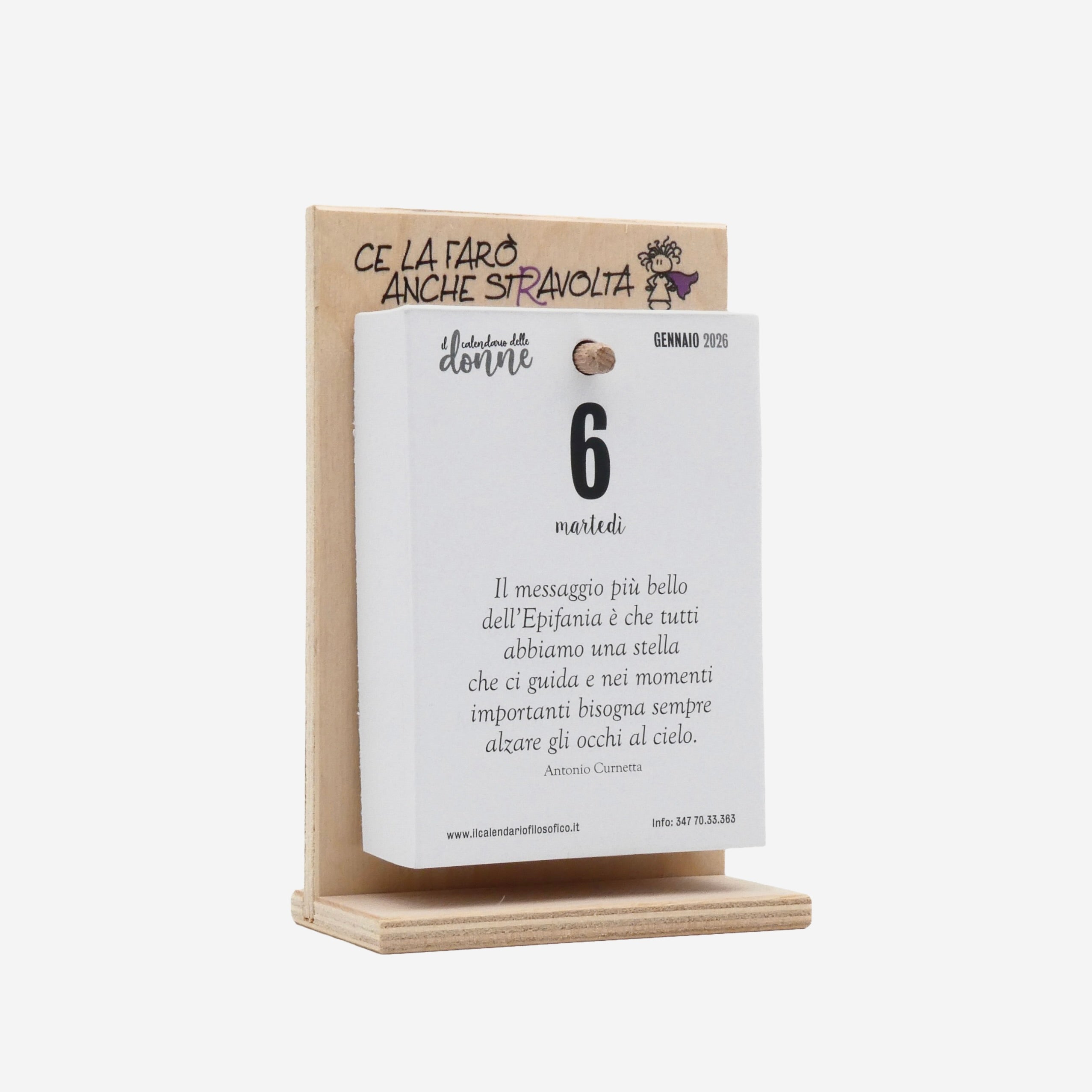 CALENDARIO DELLE DONNE 2026 - A6 PICCOLO 10 x 14 CM - CON SUPPORTO SERIGRAFATO