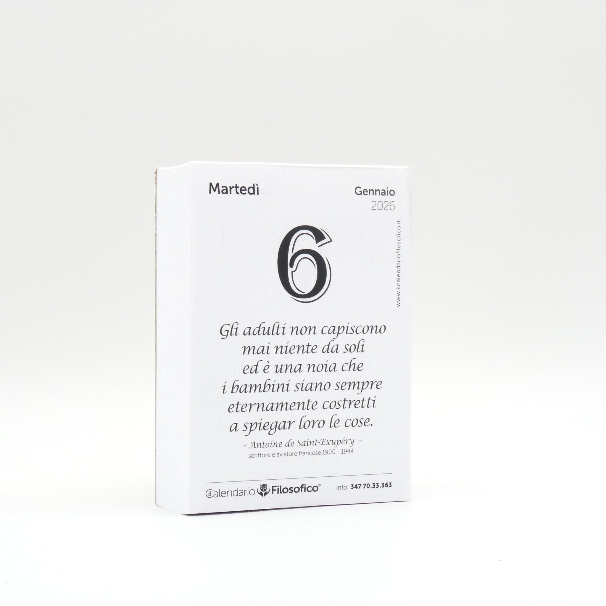 CALENDARIO FILOSOFICO 2026 - A6 PICCOLO 10 x 14 CM - INSERTO SENZA FORO