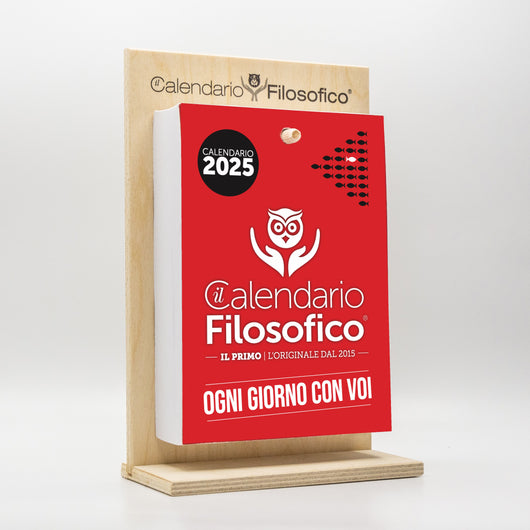 CALENDARIO FILOSOFICO 2025 - A5 MEDIO 15x21 CM - CON SUPPORTO IN LEGNO