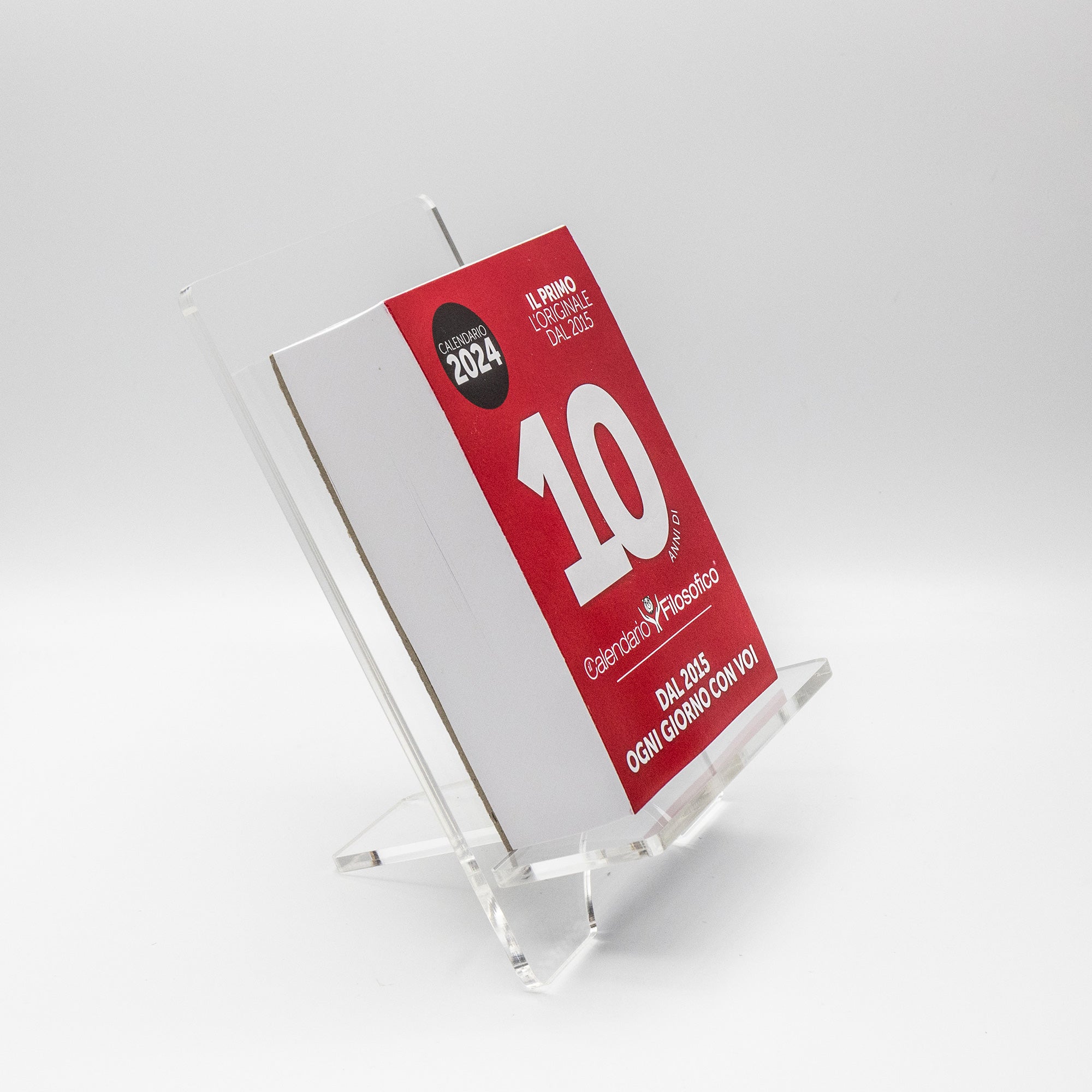 CALENDARIO FILOSOFICO 2024 - A6 PICCOLO 10 x 14 CM - CON SUPPORTO IN PLEXIGLASS TRASPARENTE