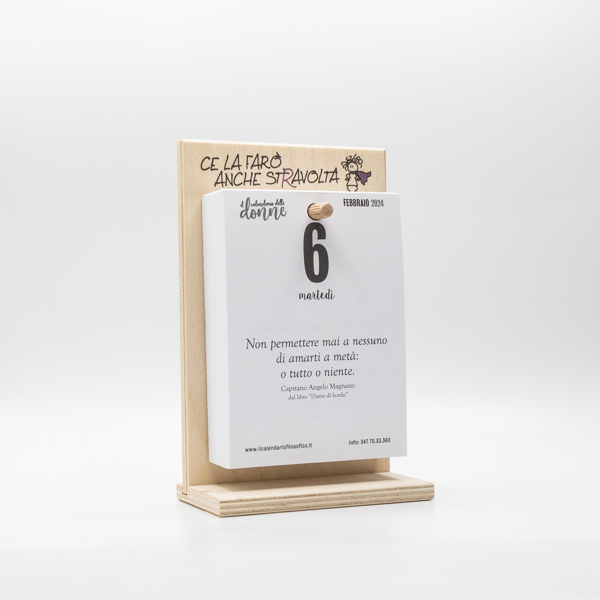 CALENDARIO DELLE DONNE 2024 - A6 PICCOLO 10 x 14 CM - CON SUPPORTO SERIGRAFATO
