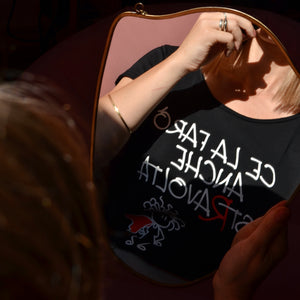 T- SHIRT - MAGLIETTA NERA DA DONNA "CE LA FARO’ ANCHE STRAVOLTA"