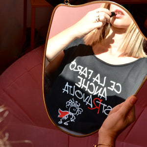 T- SHIRT - MAGLIETTA NERA DA DONNA "CE LA FARO’ ANCHE STRAVOLTA"