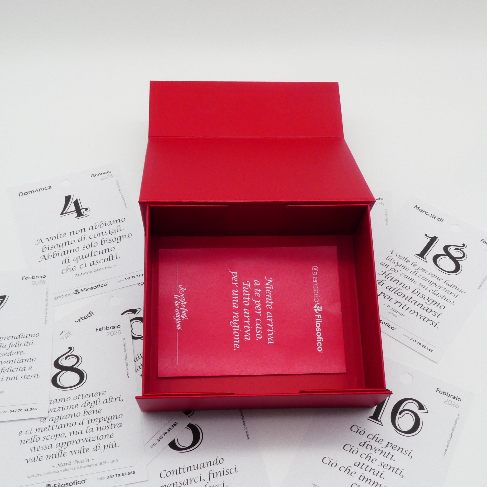 COFANETTO PER LE FRASI DEL CALENDARIO CON INSERTO A6 CALENDARIO FILOSOFICO 2026