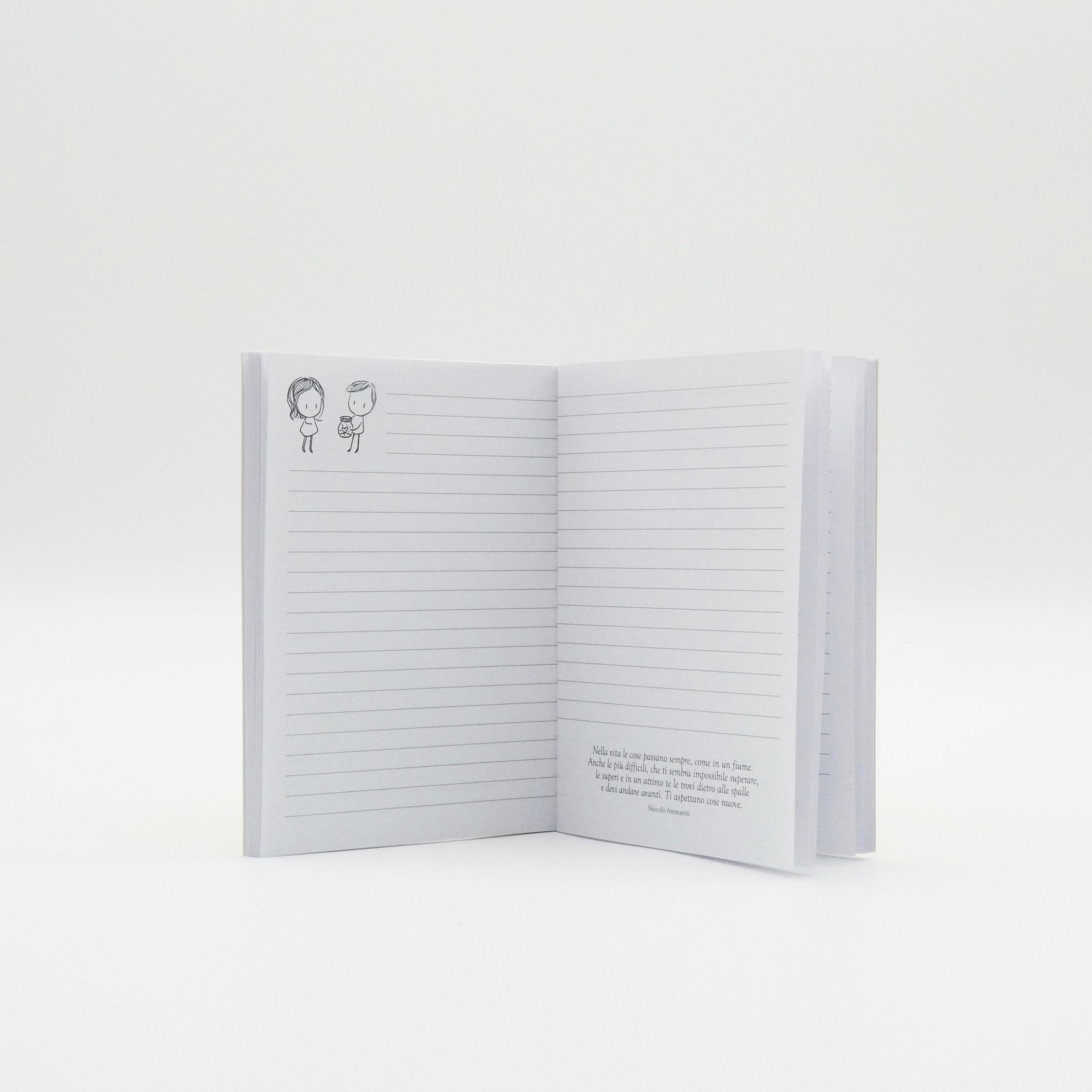 QUADERNO PICCOLO “AMA LE PICCOLE COSE” CON FRASI E PAGINE DECORATE