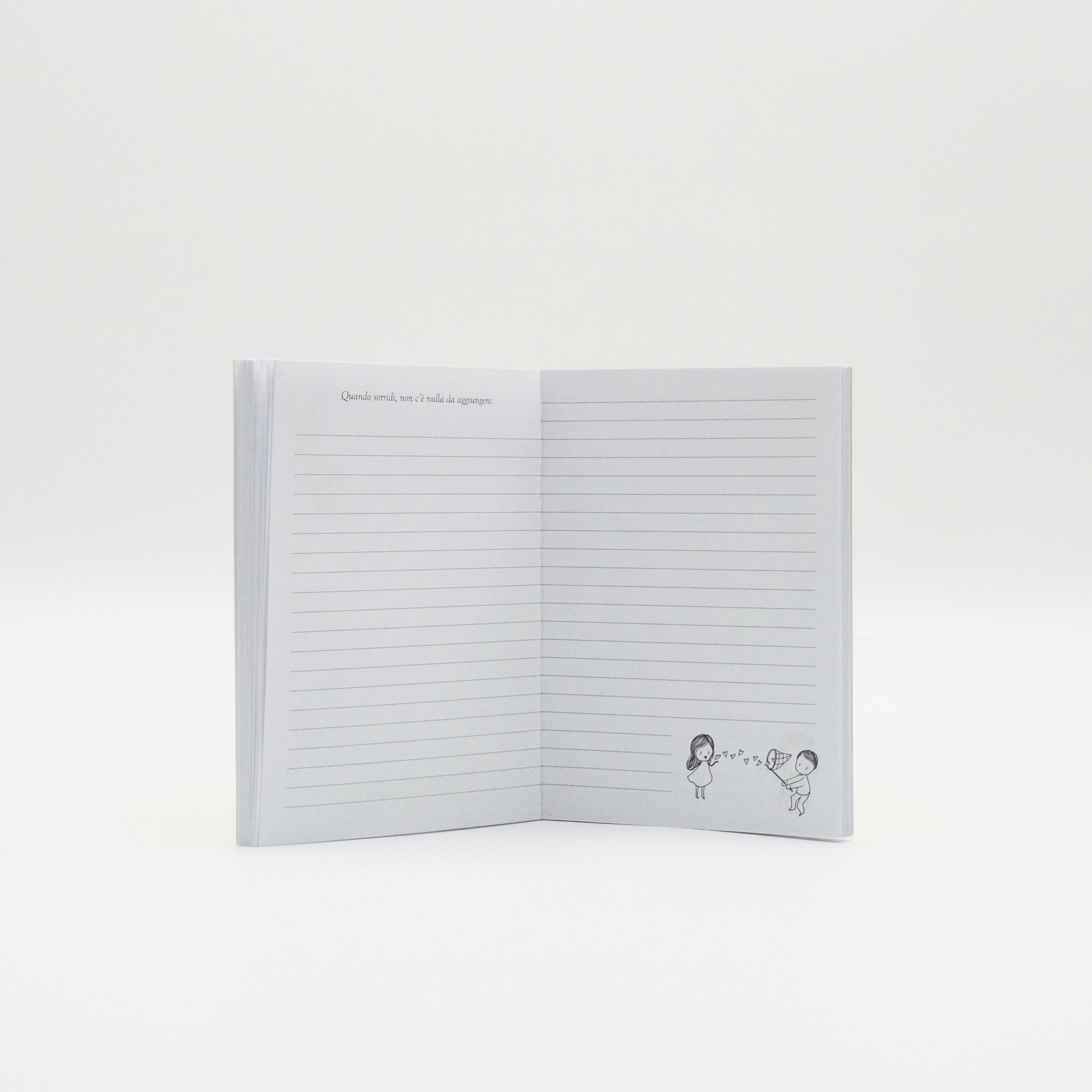 QUADERNO PICCOLO “AMA LE PICCOLE COSE” CON FRASI E PAGINE DECORATE