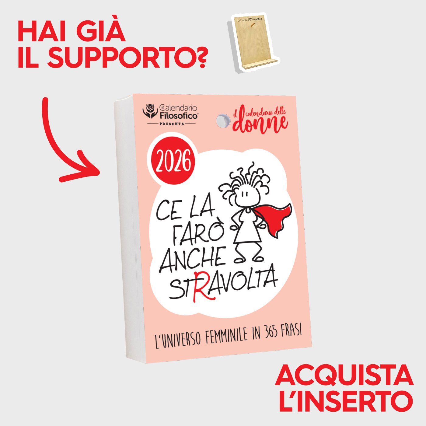 CALENDARIO DELLE DONNE 2026 - A6 PICCOLO 10x14 CM - INSERTO