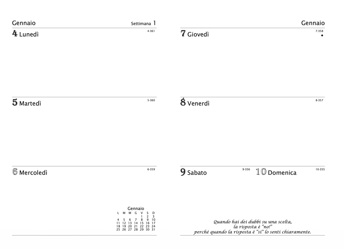 AGENDA FILOSOFICA SETTIMANALE 2027 - PICCOLA 10 x 15 CM