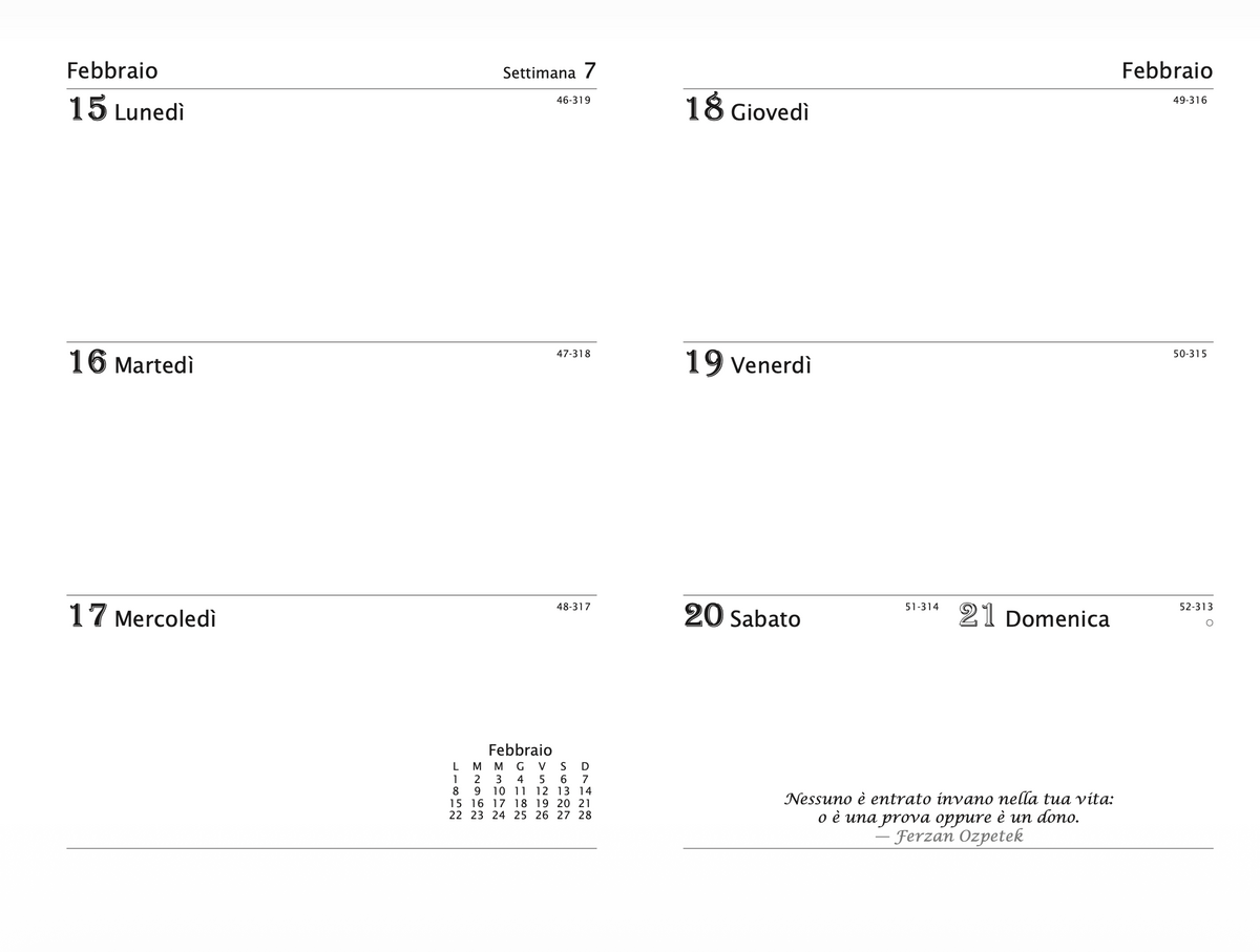 AGENDA FILOSOFICA SETTIMANALE 2027 - PICCOLA 10 x 15 CM
