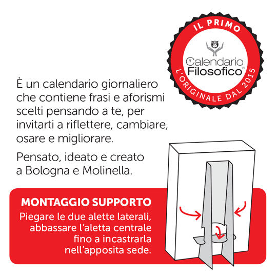 CALENDARIO FILOSOFICO 2024 - A7 MIDI 7,4 x 10,5 CM - CON SUPPORTO IN CARTONE E SCATOLA REGALO