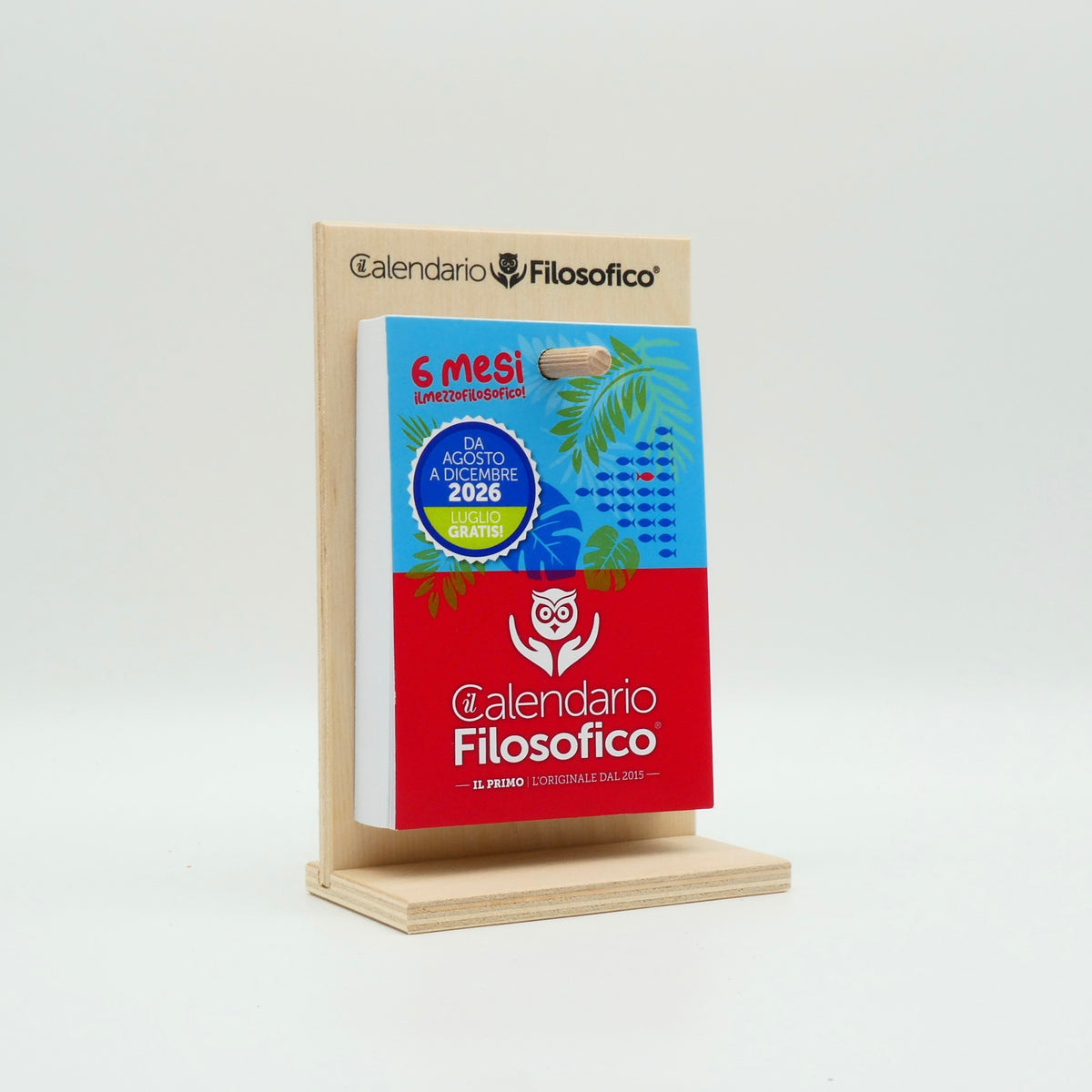 IL MEZZO FILOSOFICO 2026 - A6 PICCOLO 10 x 14 CM - CON SUPPORTO IN LEGNO