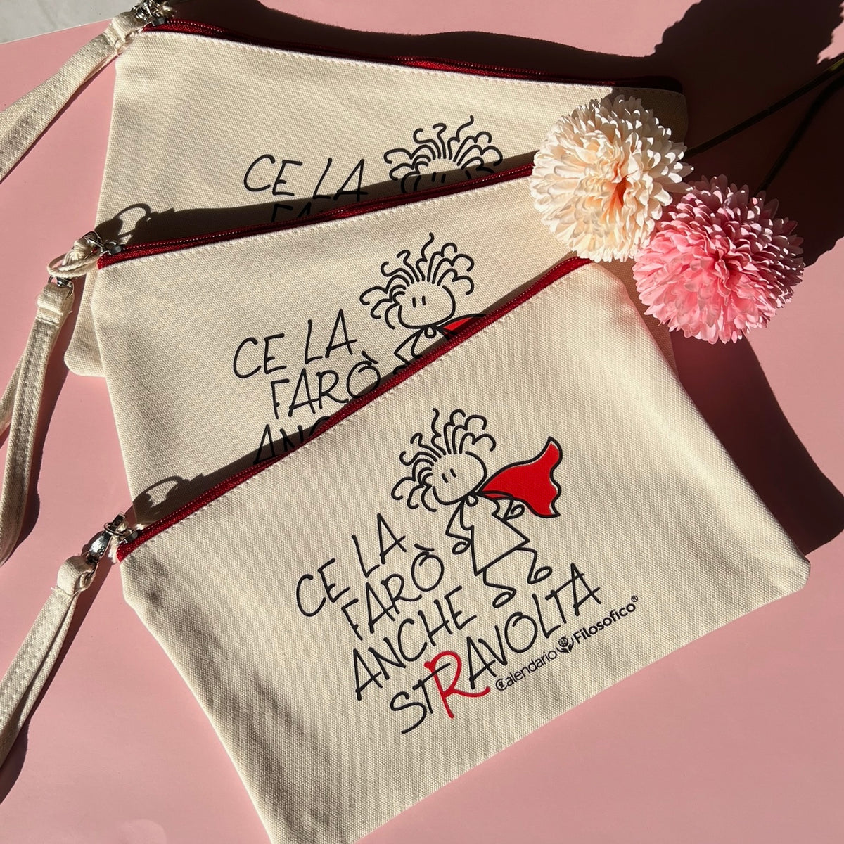 SHOPPER e POCHETTE "CE LA FARÒ ANCHE STRAVOLTA"
