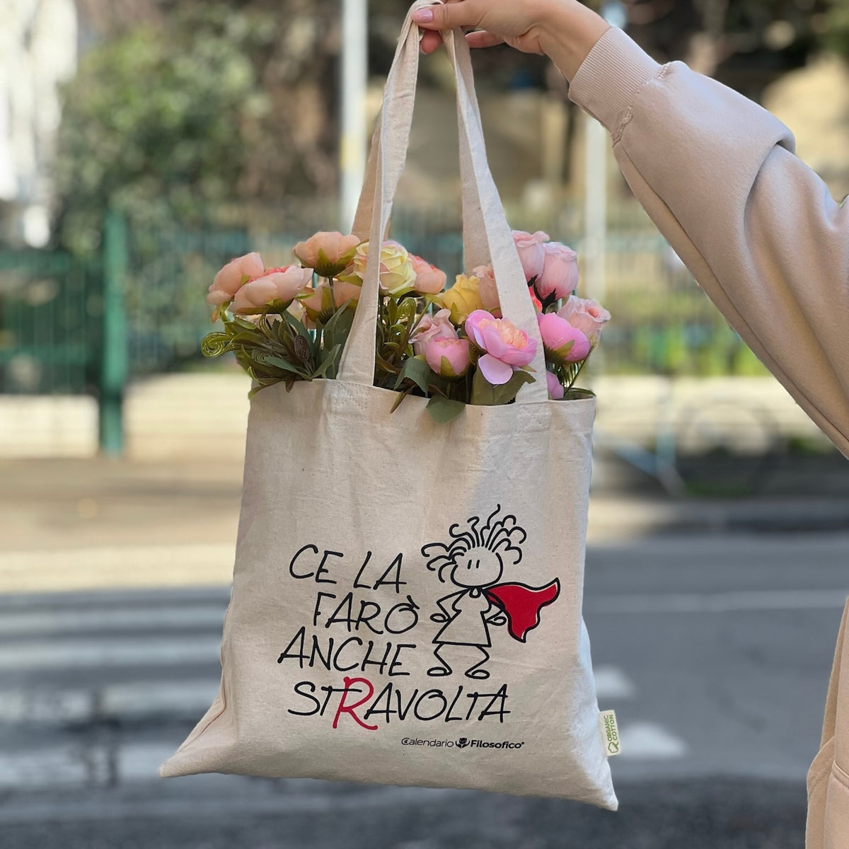 SHOPPER BAG "CE LA FARO’ ANCHE STRAVOLTA"