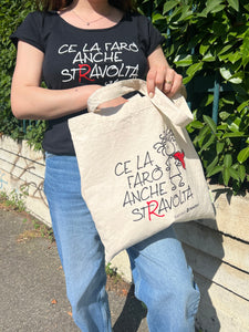 T- SHIRT - MAGLIETTA NERA DA DONNA "CE LA FARO’ ANCHE STRAVOLTA"