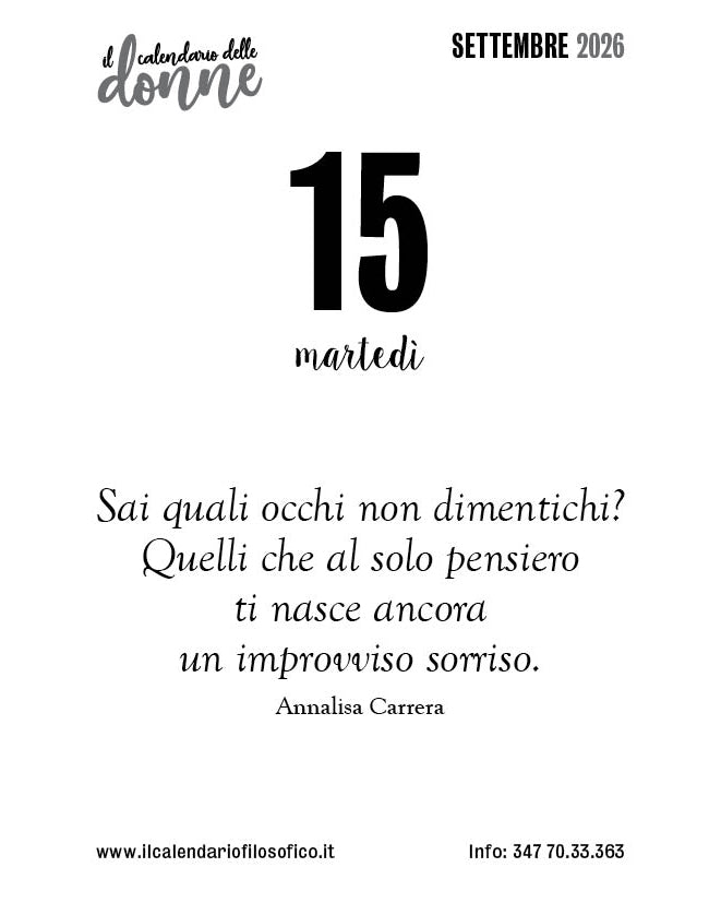 Frase del calendario delle donne  2026-09-15