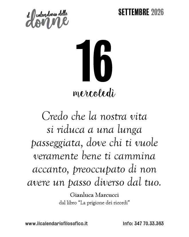 Frase del calendario delle donne  2026-09-16