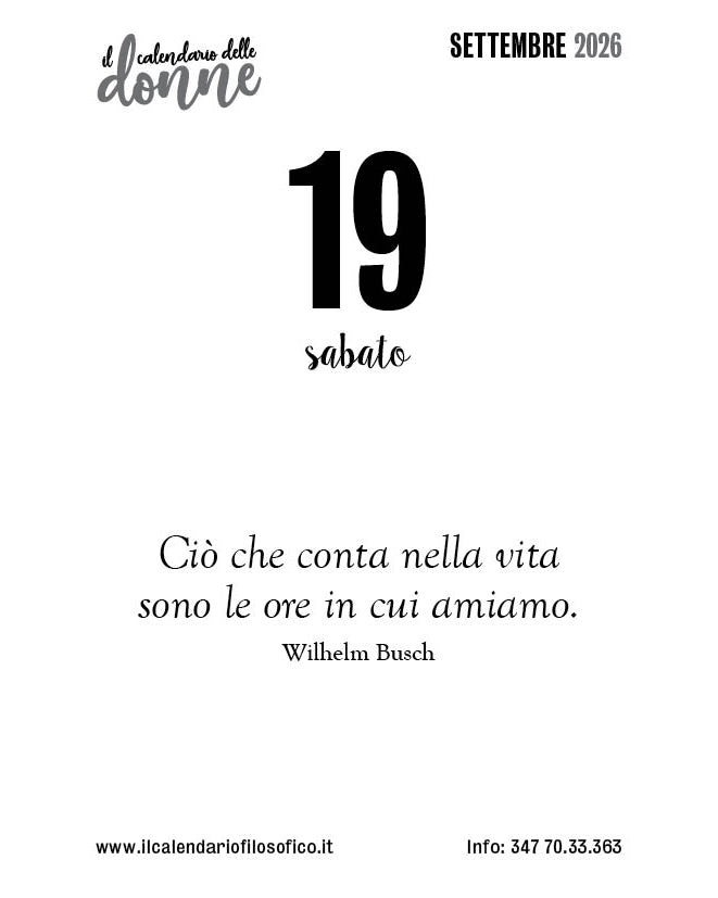 Frase del calendario delle donne  2026-09-19