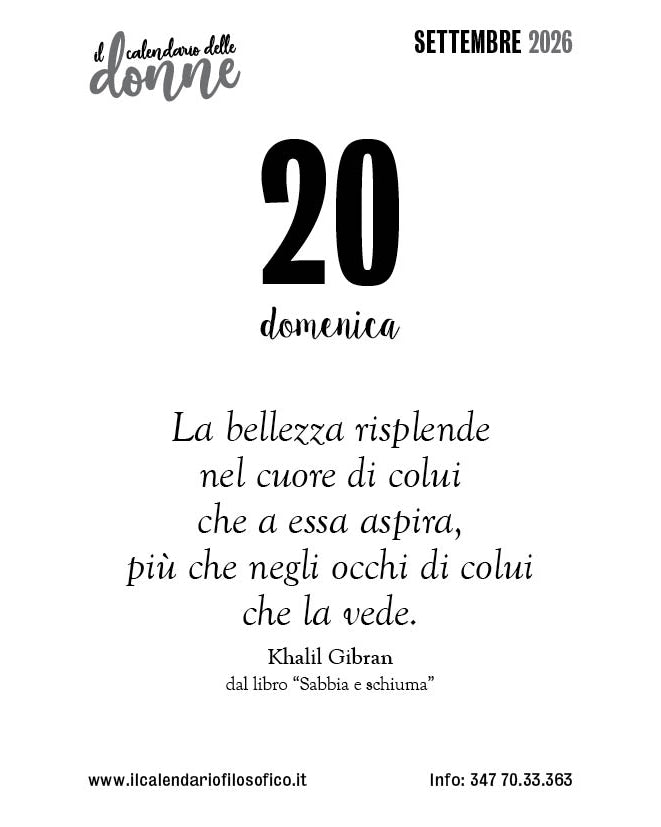 Frase del calendario delle donne  2026-09-20