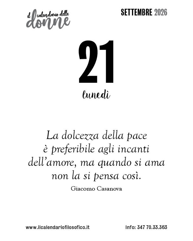 Frase del calendario delle donne  2026-09-21