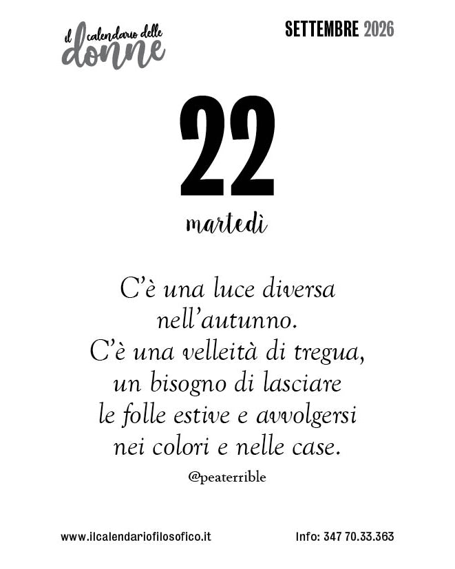 Frase del calendario delle donne  2026-09-22