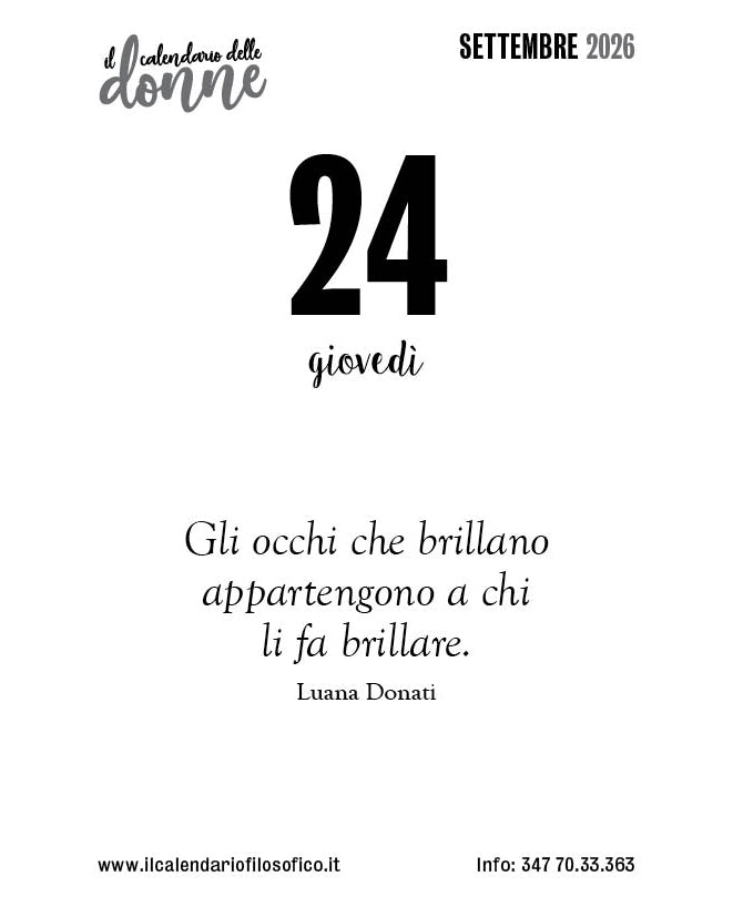 Frase del calendario delle donne  2026-09-24