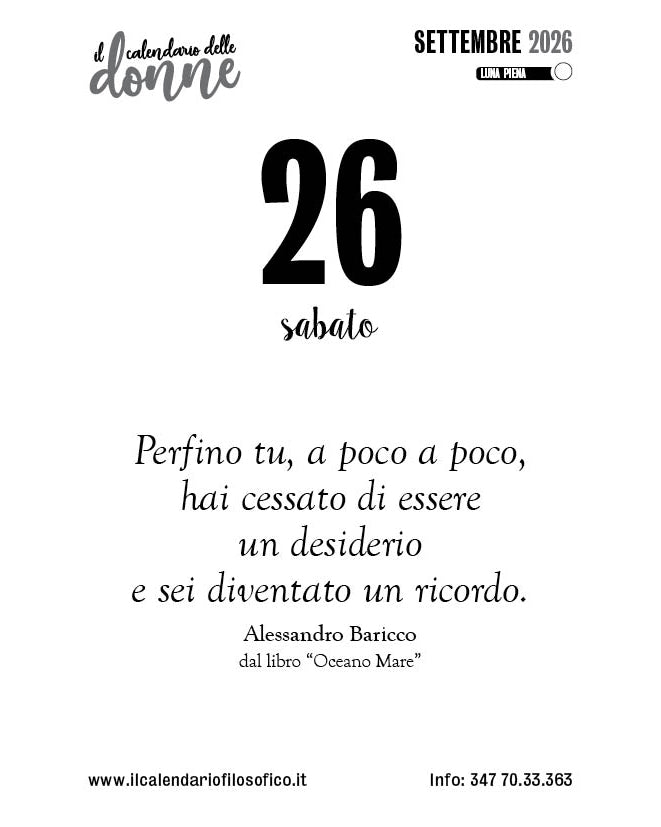 Frase del calendario delle donne  2026-09-26