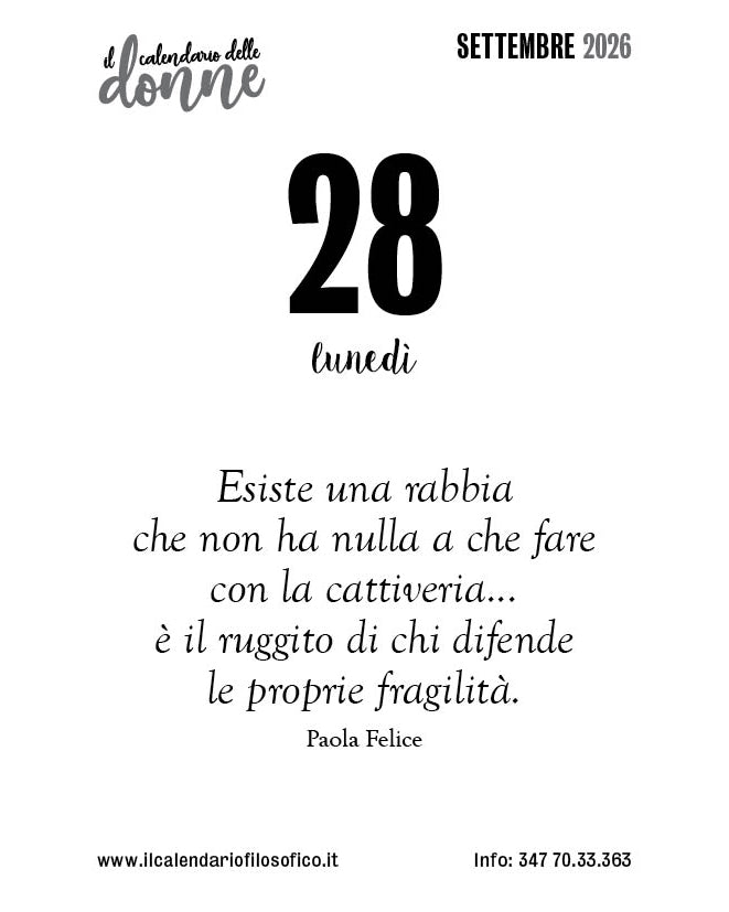 Frase del calendario delle donne  2026-09-28