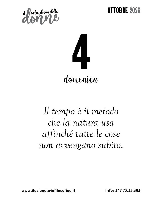 Frase del calendario delle donne  2026-10-04