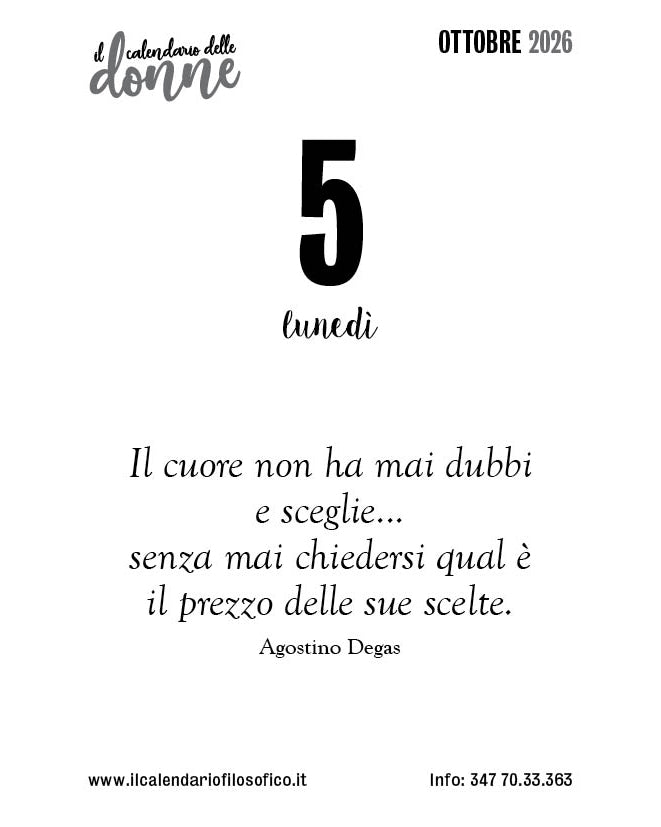 Frase del calendario delle donne  2026-10-05