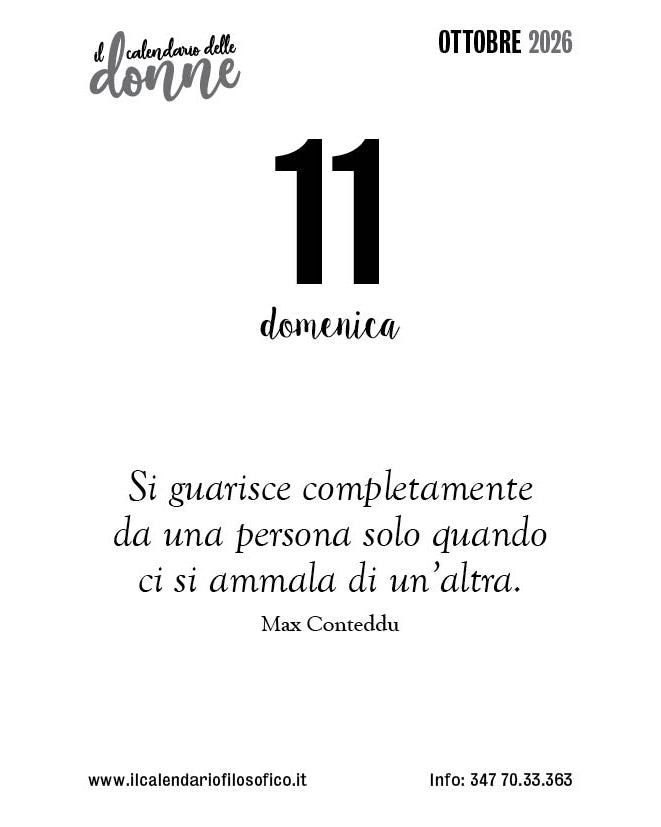 Frase del calendario delle donne  2026-10-11