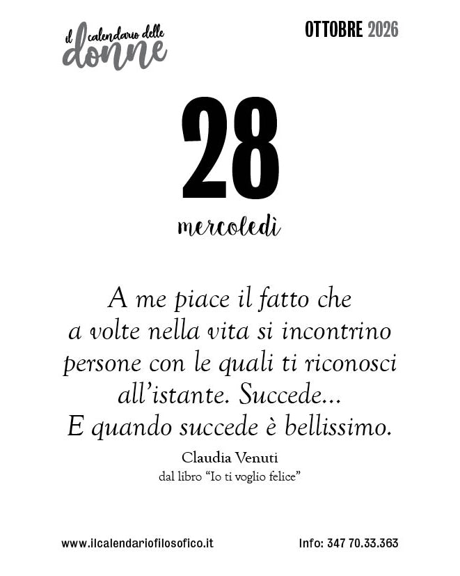 Frase del calendario delle donne  2026-10-28