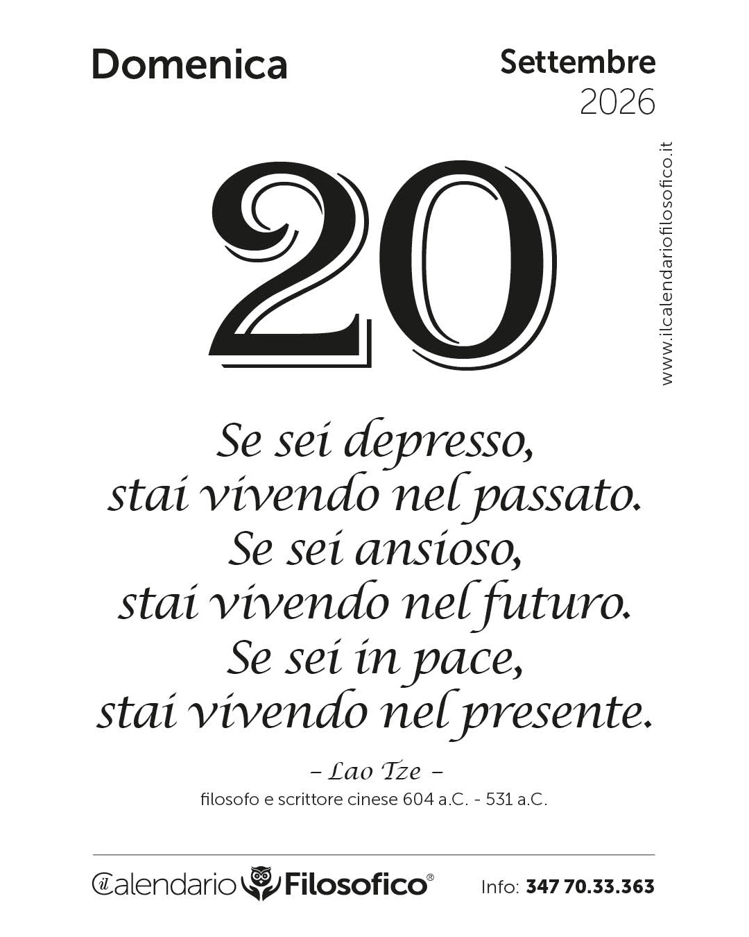 Frase del calendario filosofico 2026-09-20