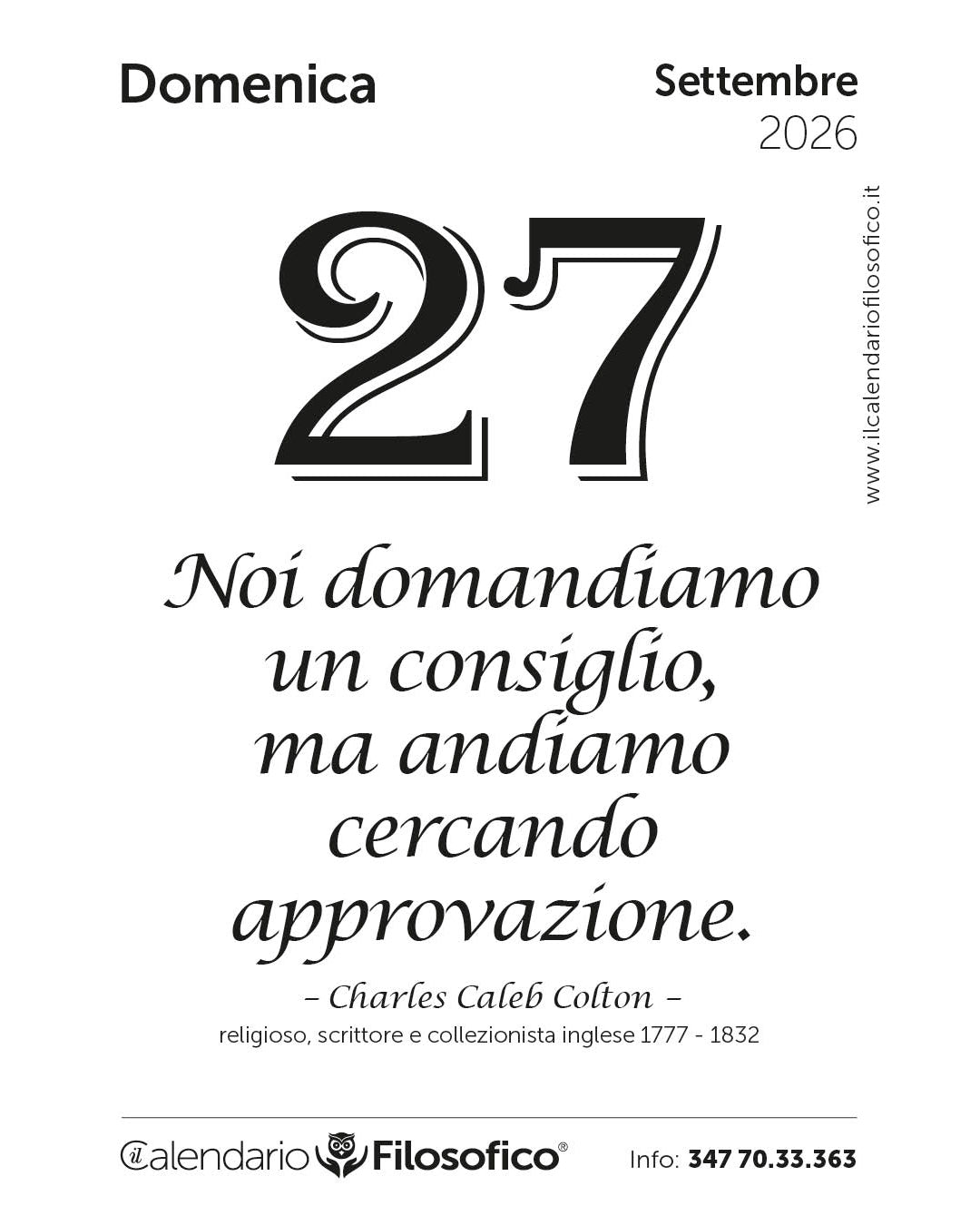 Frase del calendario filosofico 2026-09-27
