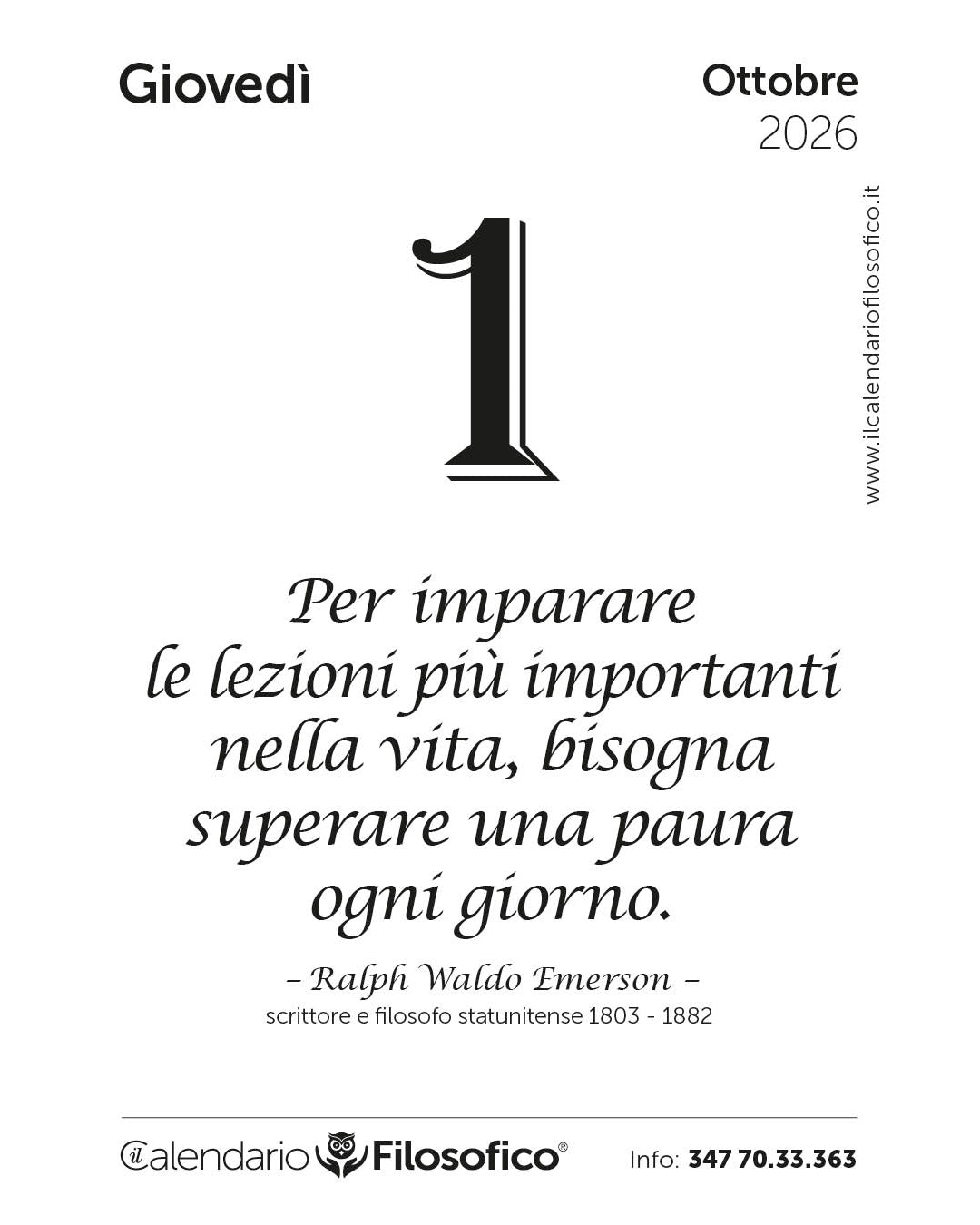 Frase del calendario filosofico 2026-10-01