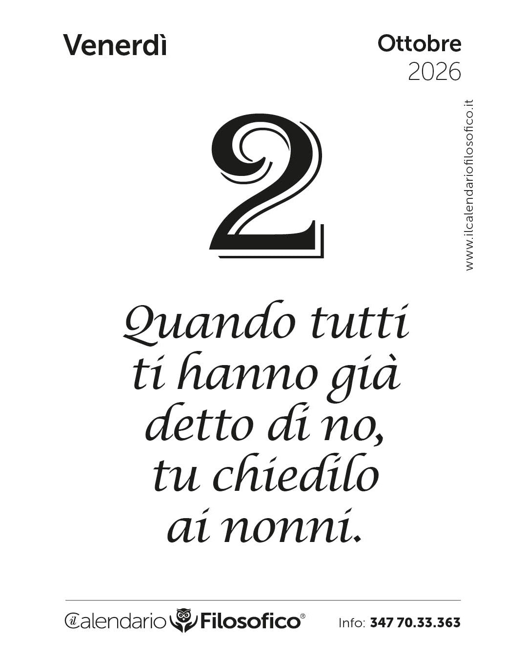 Frase del calendario filosofico 2026-10-02